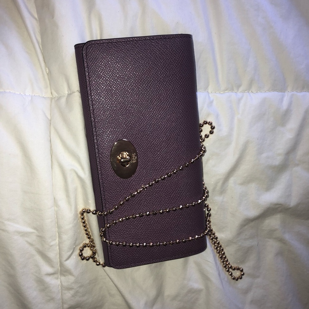 NEW Purple Coach Crossbody/Envelope Wallet